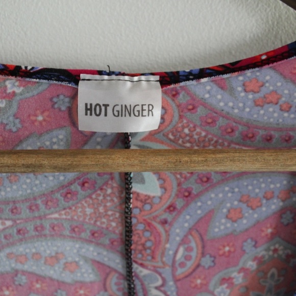 Hot Ginger Preowned Floral Print Swing Top Plus 2X - Picture 3 of 7